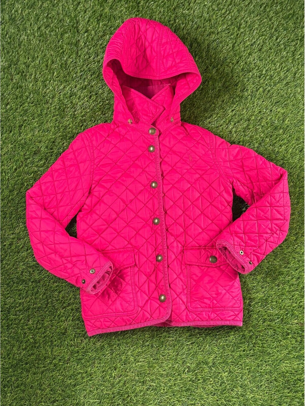 Polo Ralph Lauren Pink Quilted Hooded Jacket Medium
